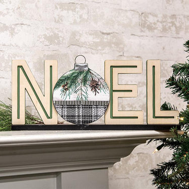 Noel w/Ornament on Base - The Fox Decor